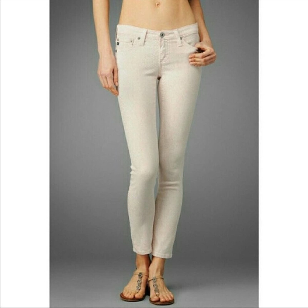 AG Womens the Legging Ankle pink snakeskin jeans Size 26